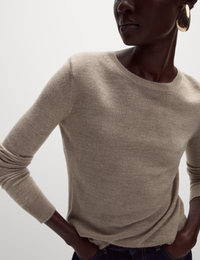 Cable Knit Neck Jumper Per Una M S