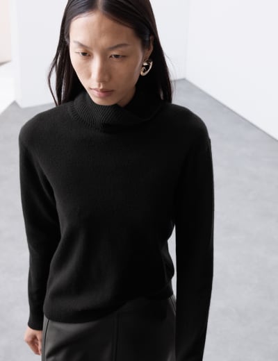 Marks and spencer women's cashmere polo neck 2025