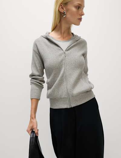 Cashmere hoodie womens marks and spencer 2025