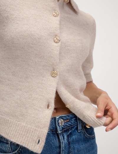 Pure Cashmere Textured Crew Neck Cardigan | Autograph | M&S