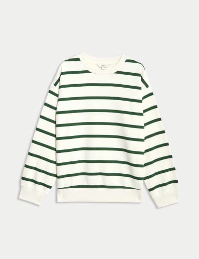 Striped crew neck sweatshirt mens clearance