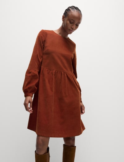 Cotton Rich Midi Skater Dress M S Collection M S