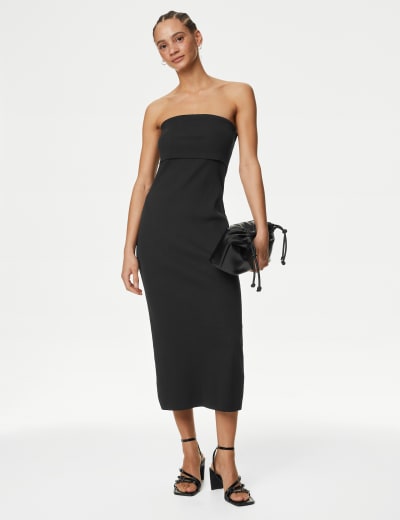 Pure Cotton Sweetheart Neckline Midi Dress | M&S Collection | M&S