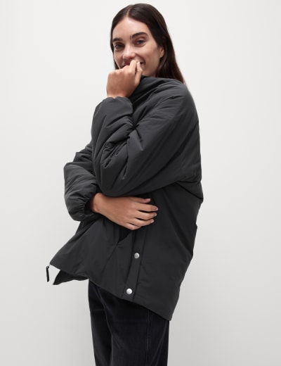 Faux Shearling Textured Jacket Per Una M S