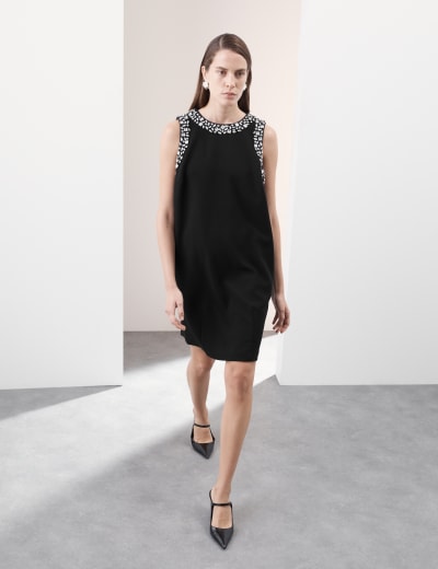 Sparkly V Neck Mini Shift Dress M S Collection M S
