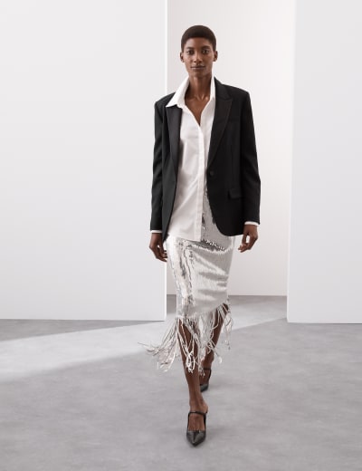 M&s white blazer store