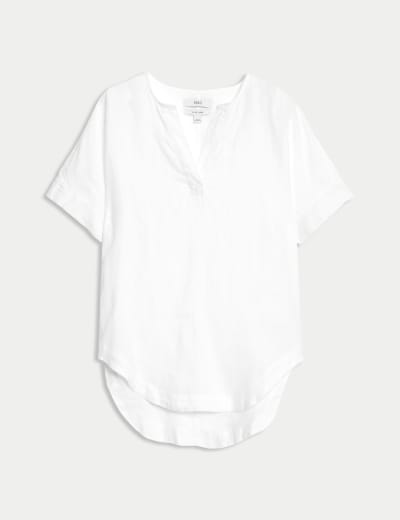 M&s white linen dress sale