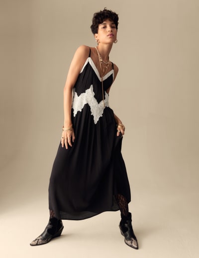M&s black slip dress clearance