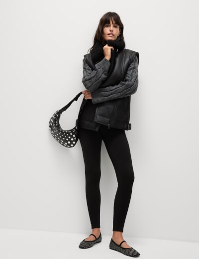 Faux Leather High Waisted Leggings M S Collection M S
