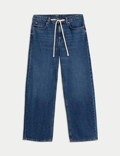 Lyocell Blend Pintuck Wide Leg Jeans | Per Una | M&S IE