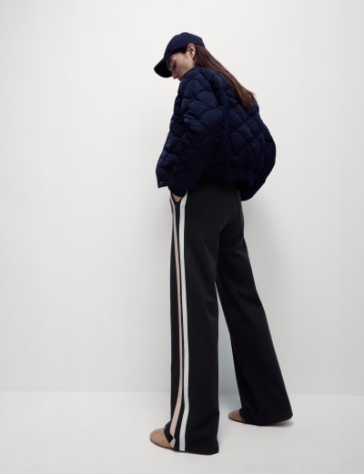 Side Stripe Wide Leg Trousers M S Collection M S