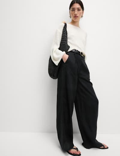 Linen wide leg culottes sales