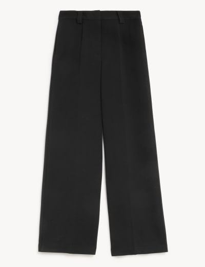M&s black cropped trousers sale