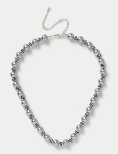 Gold Tone Pearl Necklace M S Collection M S