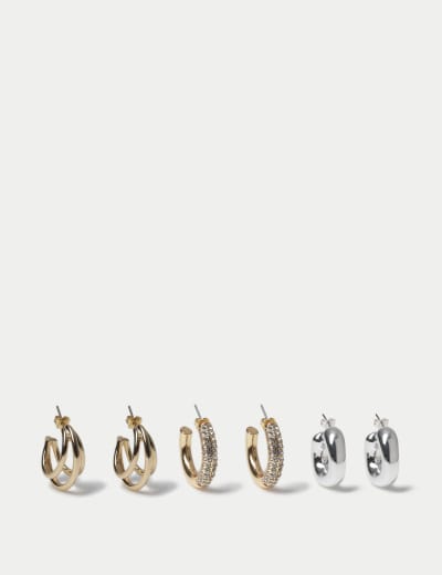 Platinum Plated Cubic Zirconia May Birthstone Stud Earring M S Collection M S