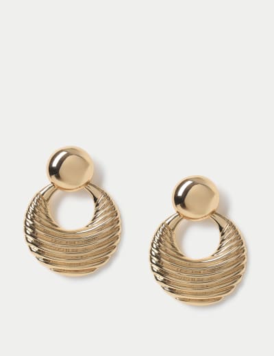 3 pk Rose Gold Tone Hoop Earrings M S Collection M S