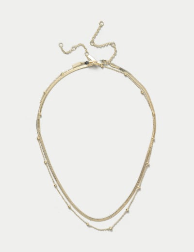Gold Tone Multi Bead Necklace Per Una M S