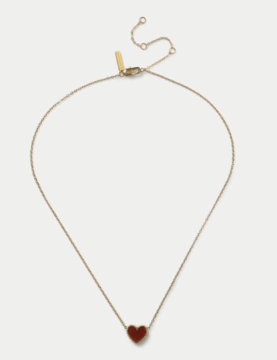 Gold Tone Heart T bar Multi Row Necklace M S Collection M S