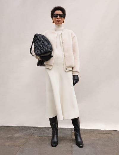Leather Look Knee Length A Line Skirt M S Collection M S