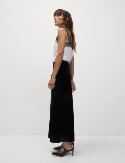 Lace Maxi Skirt with Cotton M S Collection M S