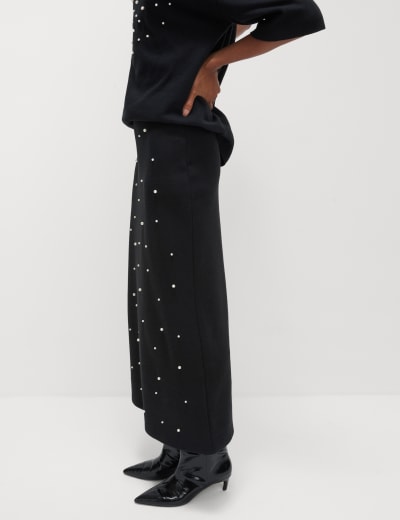 Leather Look Pleated Maxi Skirt M S Collection M S