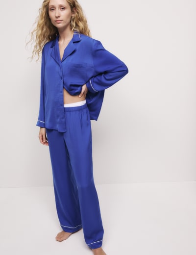 Dream Satin Heart Print Pyjama Set M S Collection M S