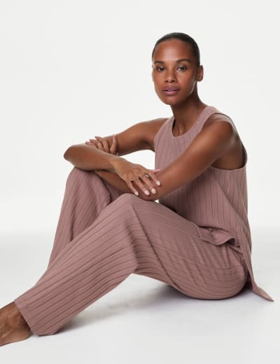 Womens ribbed pyjamas shop