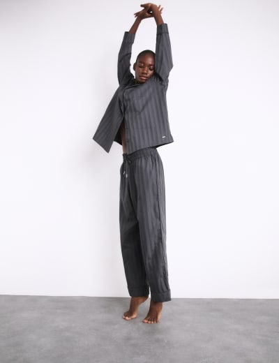 M&s black satin pyjamas online