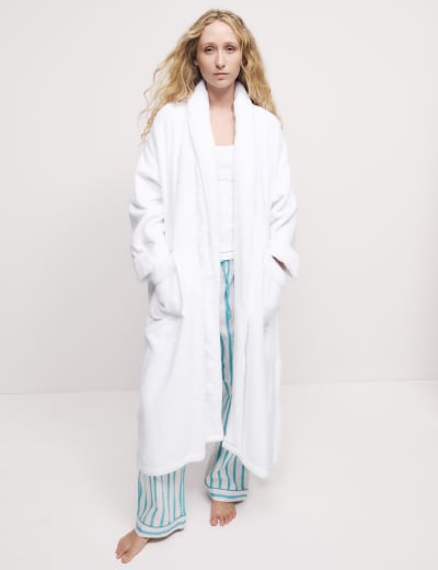 Fleece Hooded Dressing Gown Rosie M S