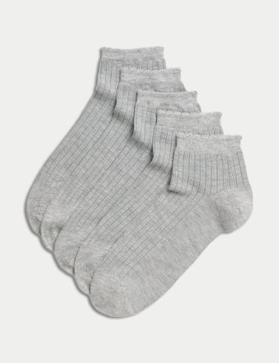 5pk Cotton Rich Cushioned Anklets