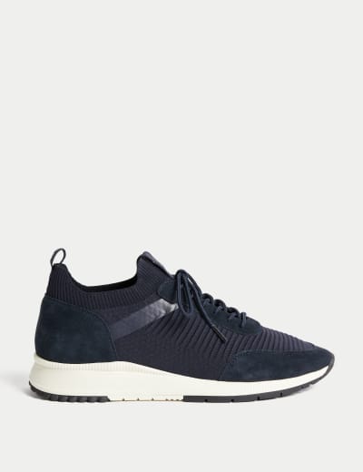 Airflex Leather Lace Up Trainers M S Collection M S