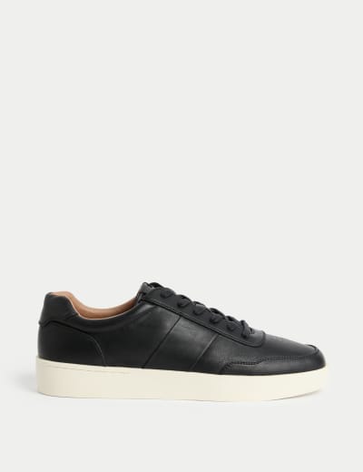 Leather Lace Up Trainers with Freshfeet Autograph M S