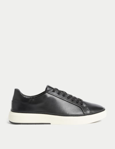 M&s leather lace up trainers new arrivals