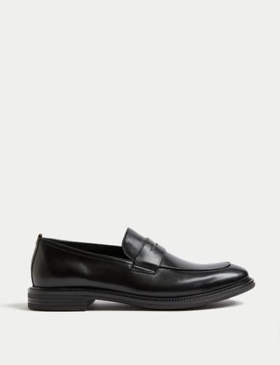 Leather Saddle Slip On Loafers M S Collection M S