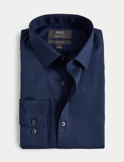 M&s mens casual long sleeve shirts top