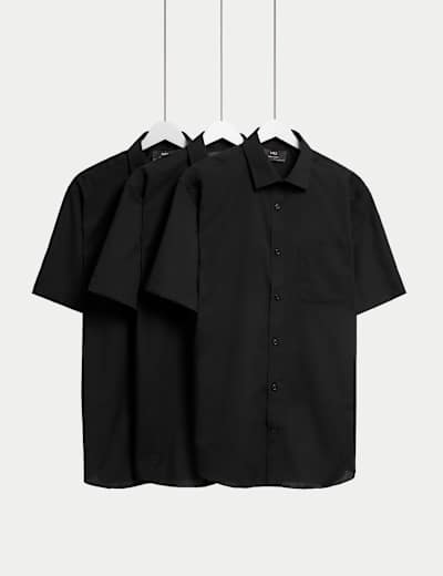 3pk Regular Fit Easy Iron Short Sleeve Shirts M S Collection M S