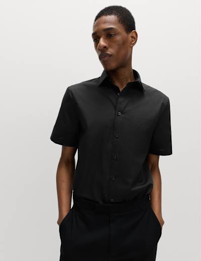3pk Slim Fit Easy Iron Short Sleeve Shirts | M&S Collection | M&S 
