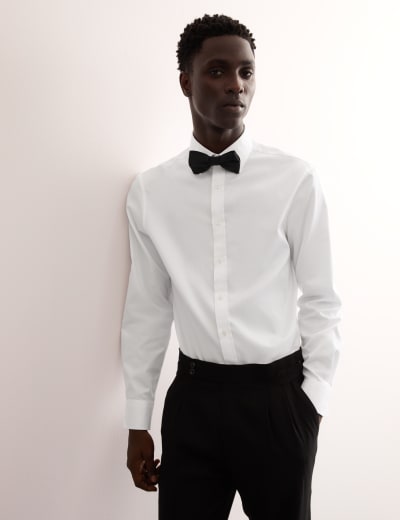 Collarless dress shirt deals