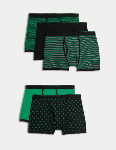 5pk Pure Cotton Animal Woven Boxers M S Collection M S