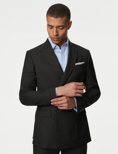 Tailored Fit Wool Blend Blazer with Gilet M S Collection M S