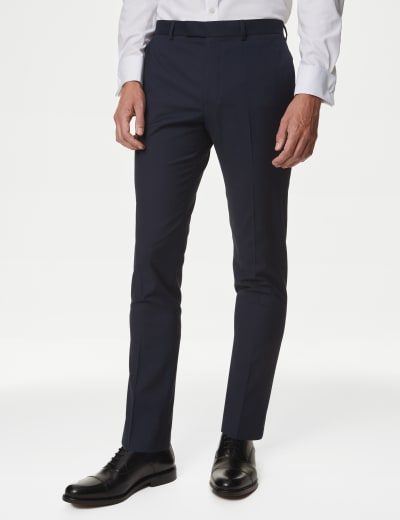 Slim Fit Prince of Wales Check Suit Trousers M S Collection M S