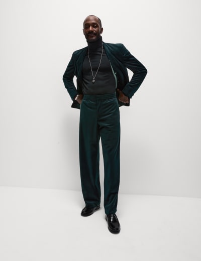 Relaxed Fit Velvet Suit Jacket M S Collection M S