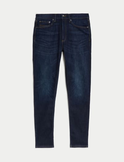 Tapered Fit Vintage Wash Stretch Jeans M S Collection M S