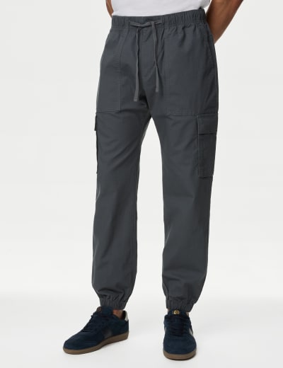 Tapered Fit Stretch Cargo Trousers M S Collection M S