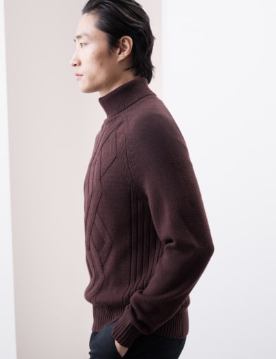 Marks and spencer mens roll neck jumpers clearance