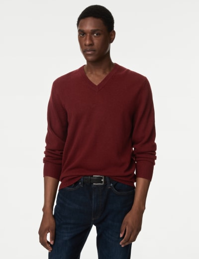 Marks and spencer v neck jumper mens hotsell