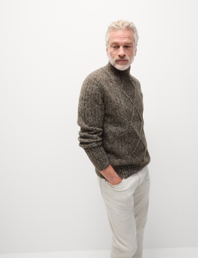 Cable Roll Neck Jumper M S Collection M S