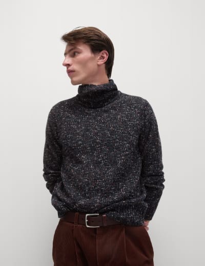 Cable Roll Neck Jumper M S Collection M S