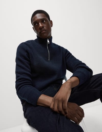 Cable Roll Neck Jumper M S Collection M S