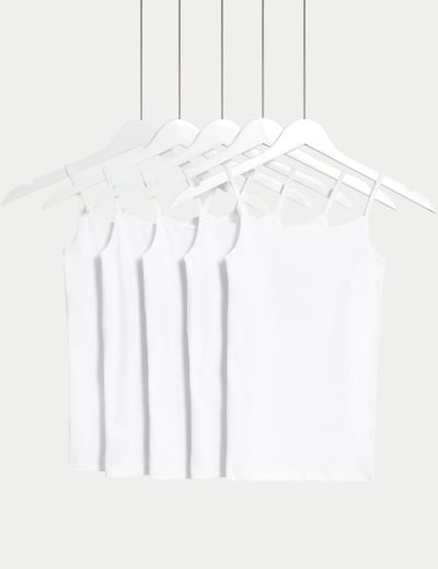 5pk Pure Cotton Bow Vests 2 14 Yrs M S Collection M S